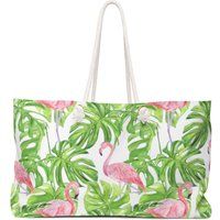 Palm Leaf Flamingo Tropical Weekender Bag, Tropical Travel Honeymoon Suticasetropical Palm Weekender | Etsy (US)
