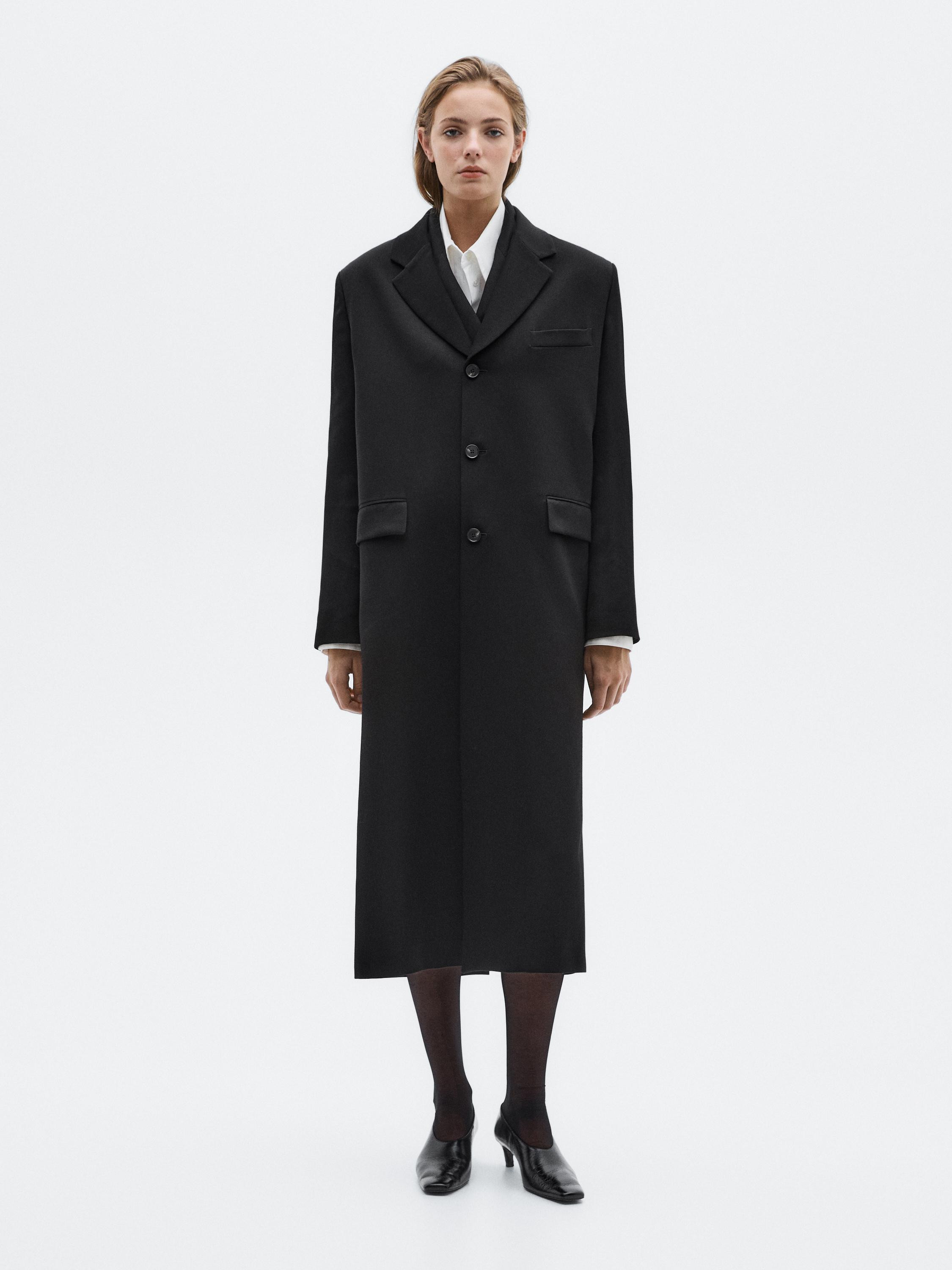 Long 100% wool coat - LIMITED | Massimo Dutti UK