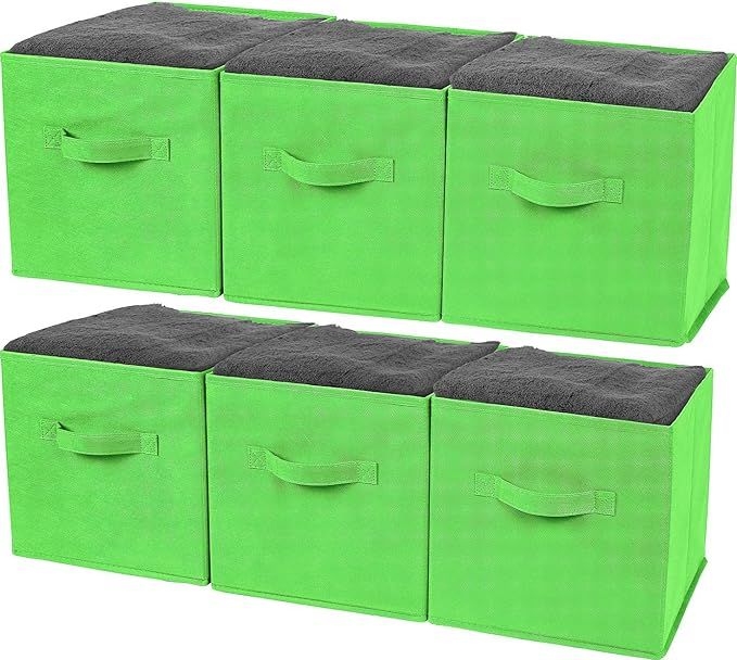 Greenco Foldable Storage Cubes Non-woven Fabric -6 Pack-(Green) | Amazon (US)