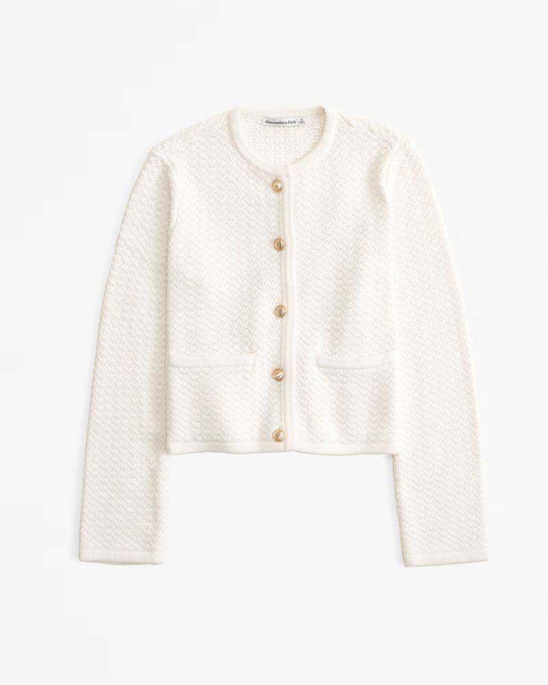 Textural Crew Sweater Jacket | Abercrombie & Fitch (US)