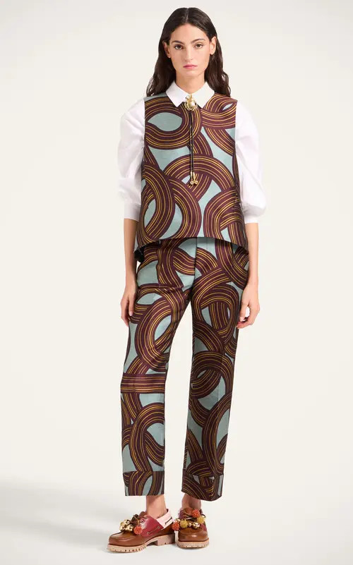 La DoubleJ Hendrix Pants in Montecarlo Jacquard Dusty Blue at Nordstrom, Size Small | Nordstrom
