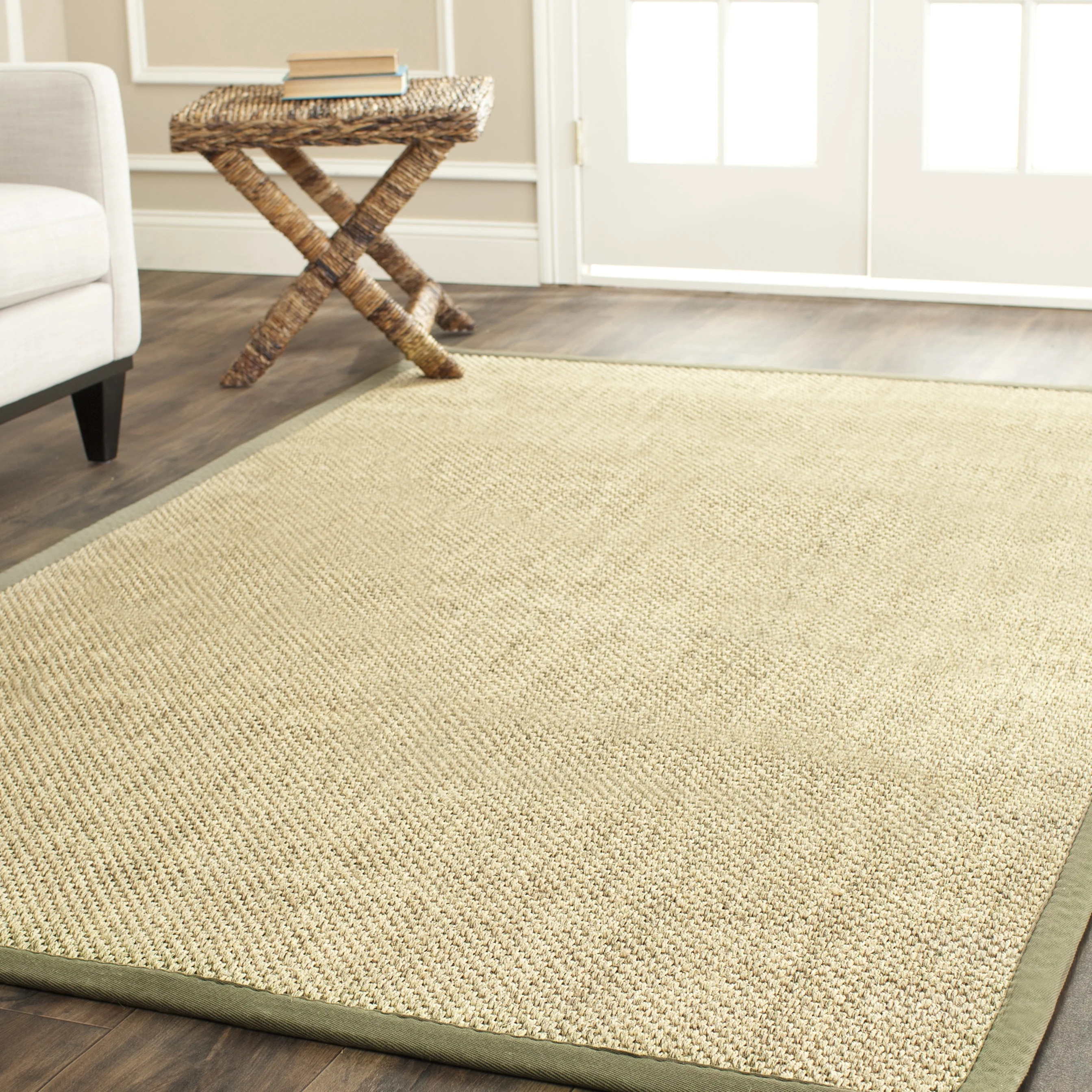 SAFAVIEH Natural Fiber Juniper Border Sisal Area Rug, Natural/Green, 6' x 9' - Walmart.com | Walmart (US)
