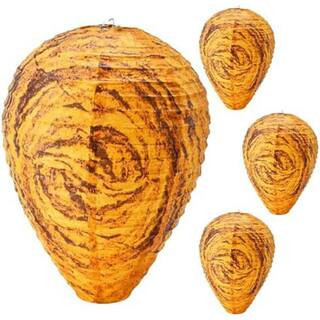 Outdoor Wasp Decoy Trap with Realistic Paper Hanging Hornet Nest Design for Effective Pest Control 4-Pack | The Home Depot