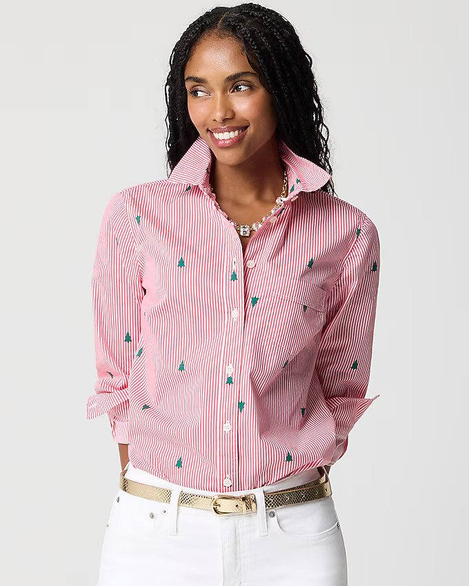Button-up cotton poplin shirt in signature fit | J.Crew Factory