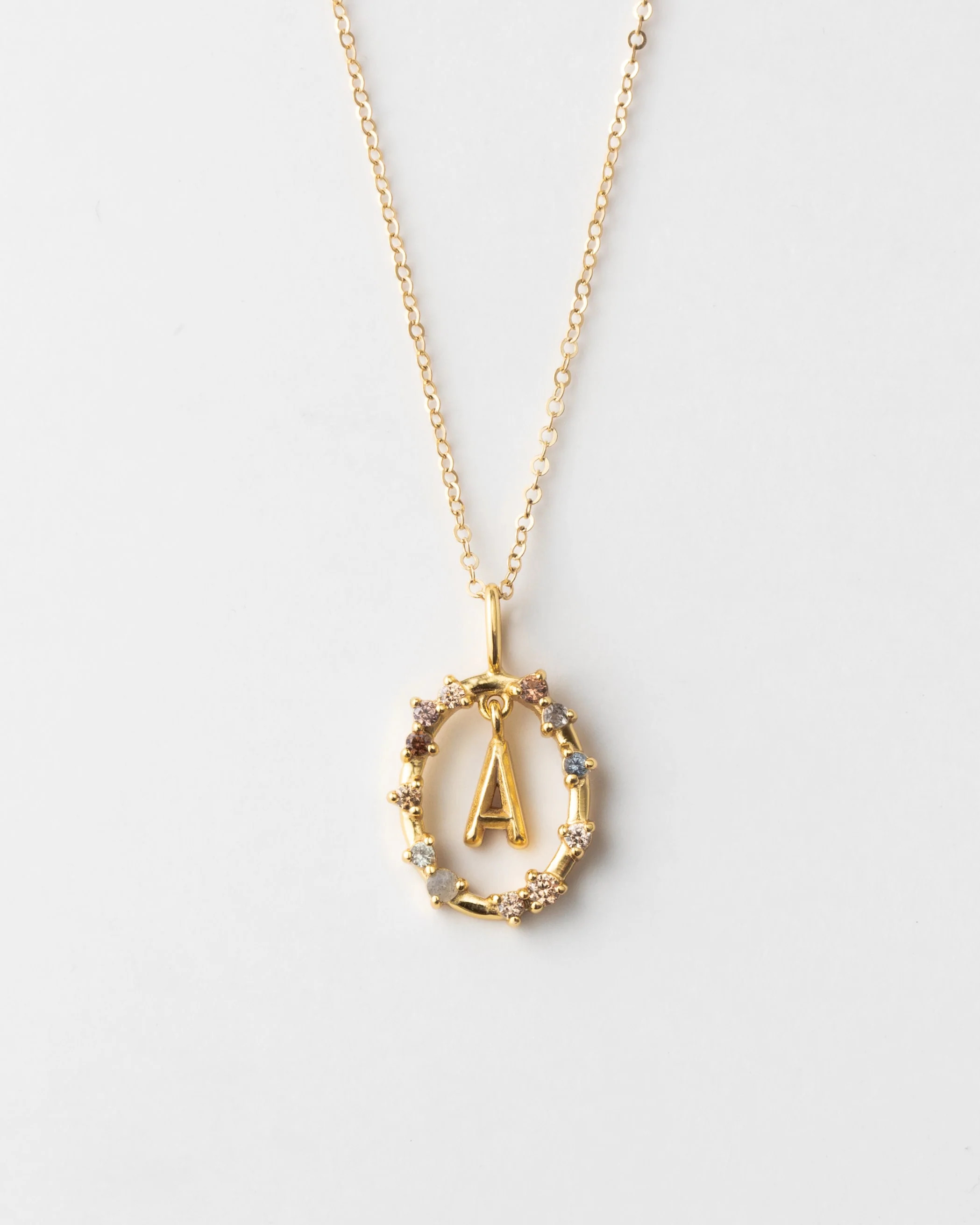 Gemstone Initial Pendant | GLDN