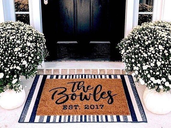 Personalized Welcome Mat, Custom Doormat, Custom Door Mat, Outdoor Rugs, Welcome Mat Custom, Mono... | Etsy (US)