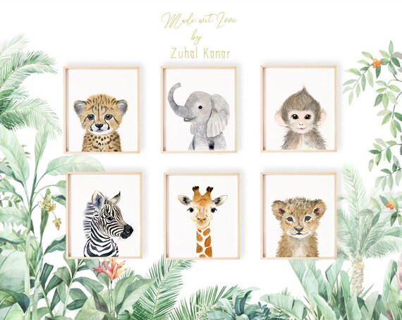 Safari Nursery Decor, Jungle Nursery Prints, Safari Nursery Art Print, Animal Art Elephant, Giraf... | Etsy (US)