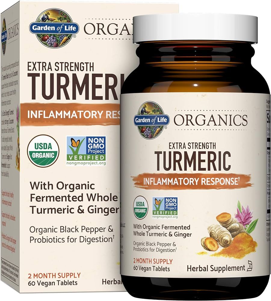 Garden of Life Organics Extra Strength Turmeric Inflammatory Response 60 Tablets-100mg Curcumin (... | Amazon (US)