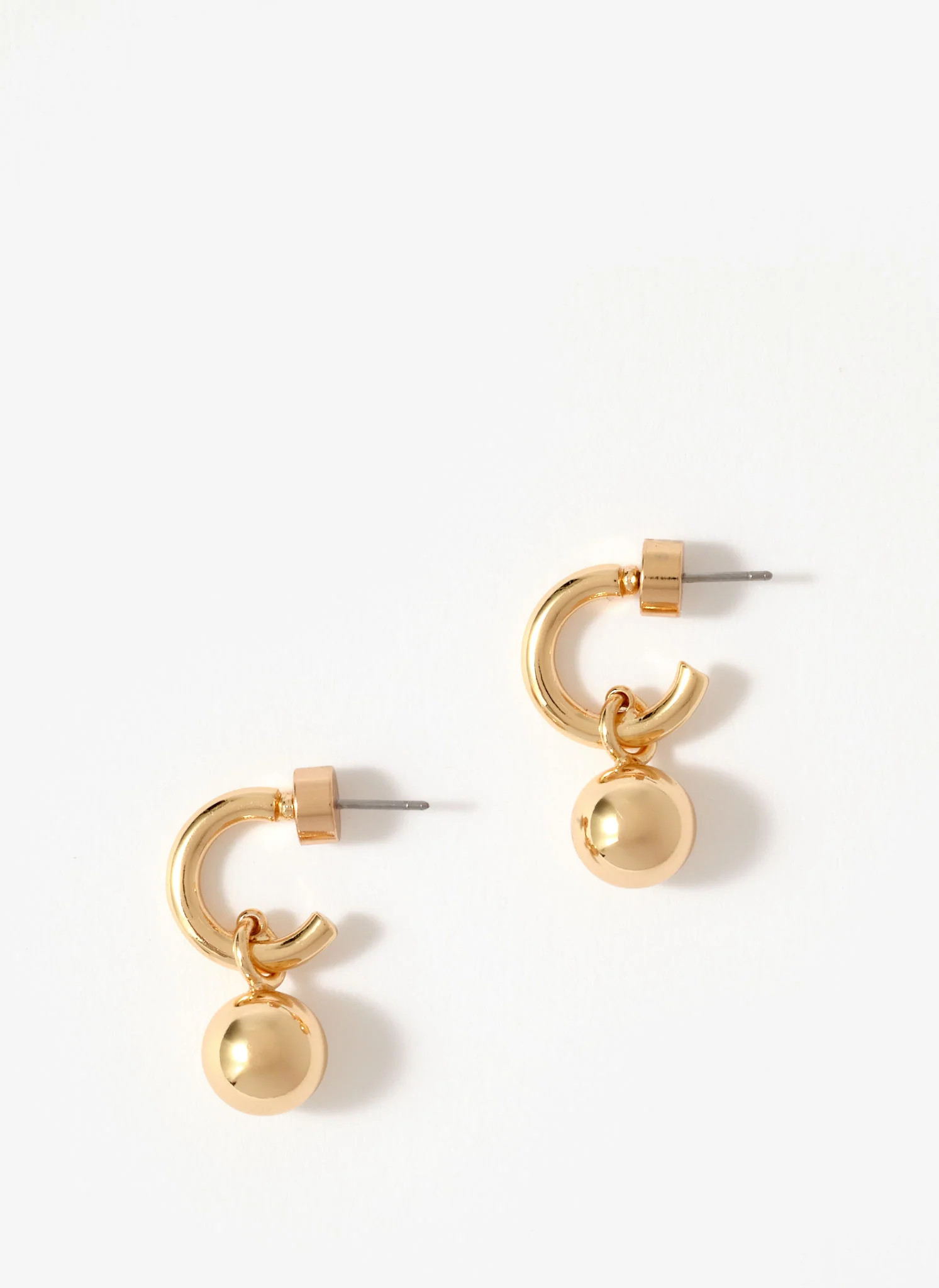 Gold Tone Sphere Hoop Earrings | Mint Velvet - US