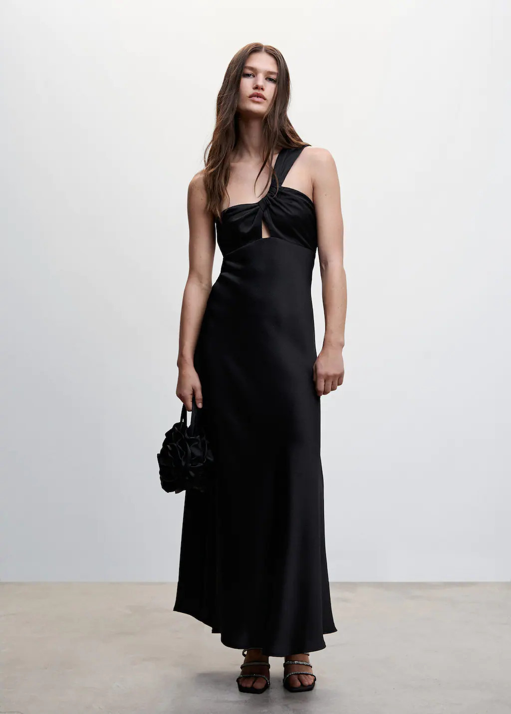 Asymmetrical satin dress | MANGO (US)