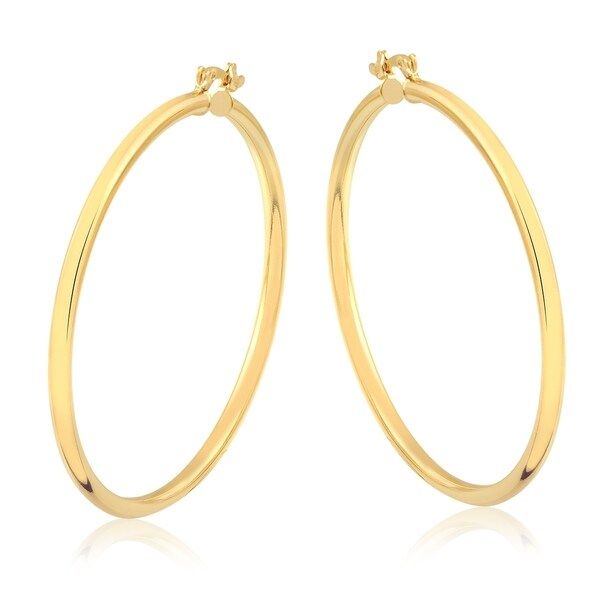 Gold Plated 60mm Gold Hoop Earrings | Bed Bath & Beyond