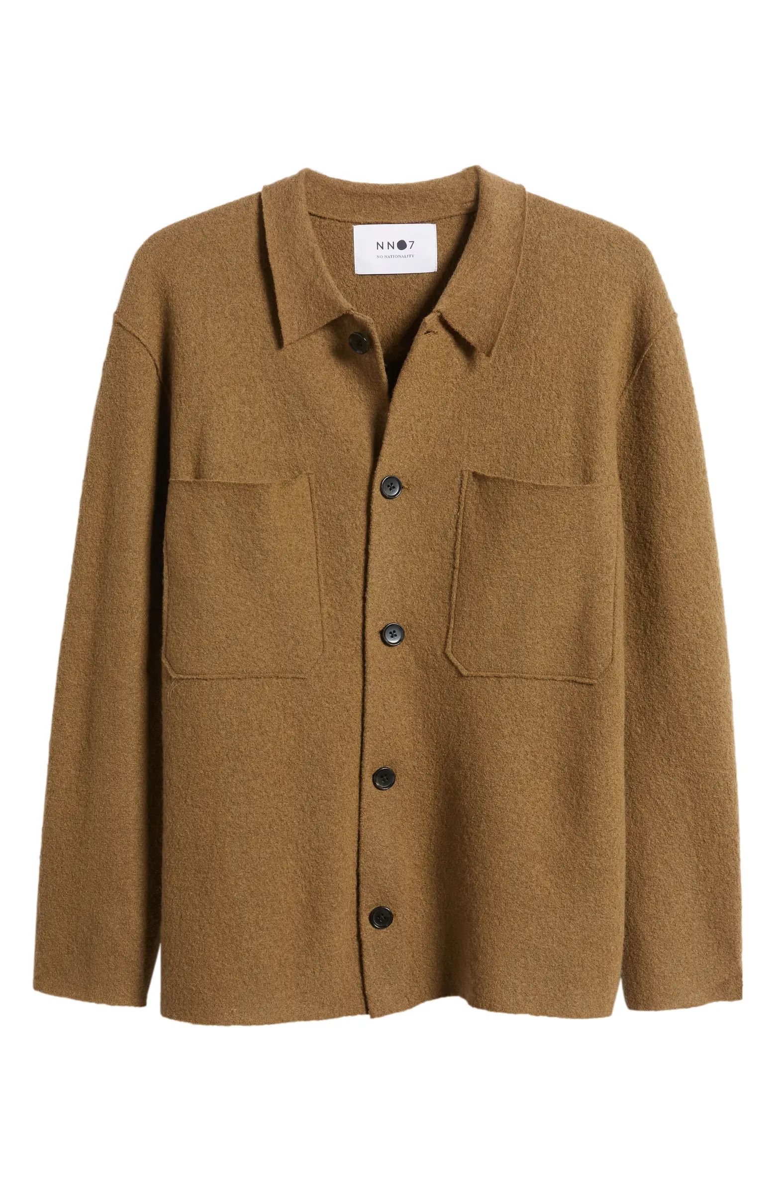 NN07 Jonas Boiled Merino Wool Shirt Jacket | Nordstrom | Nordstrom