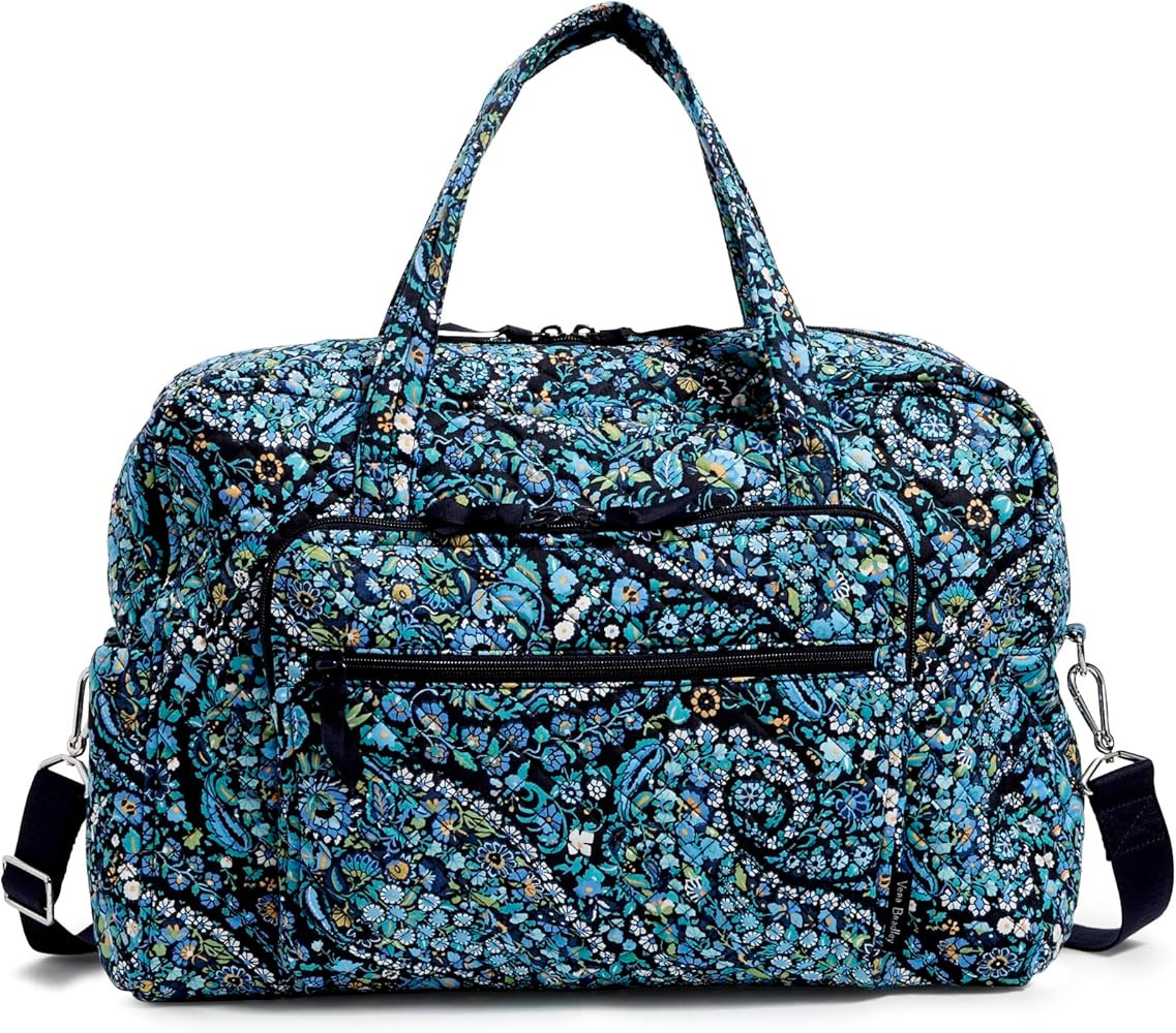 Vera Bradley Women's Cotton Weekender Travel Bag, Dreamer Paisley - Recycled Cotton, One Size | Amazon (US)
