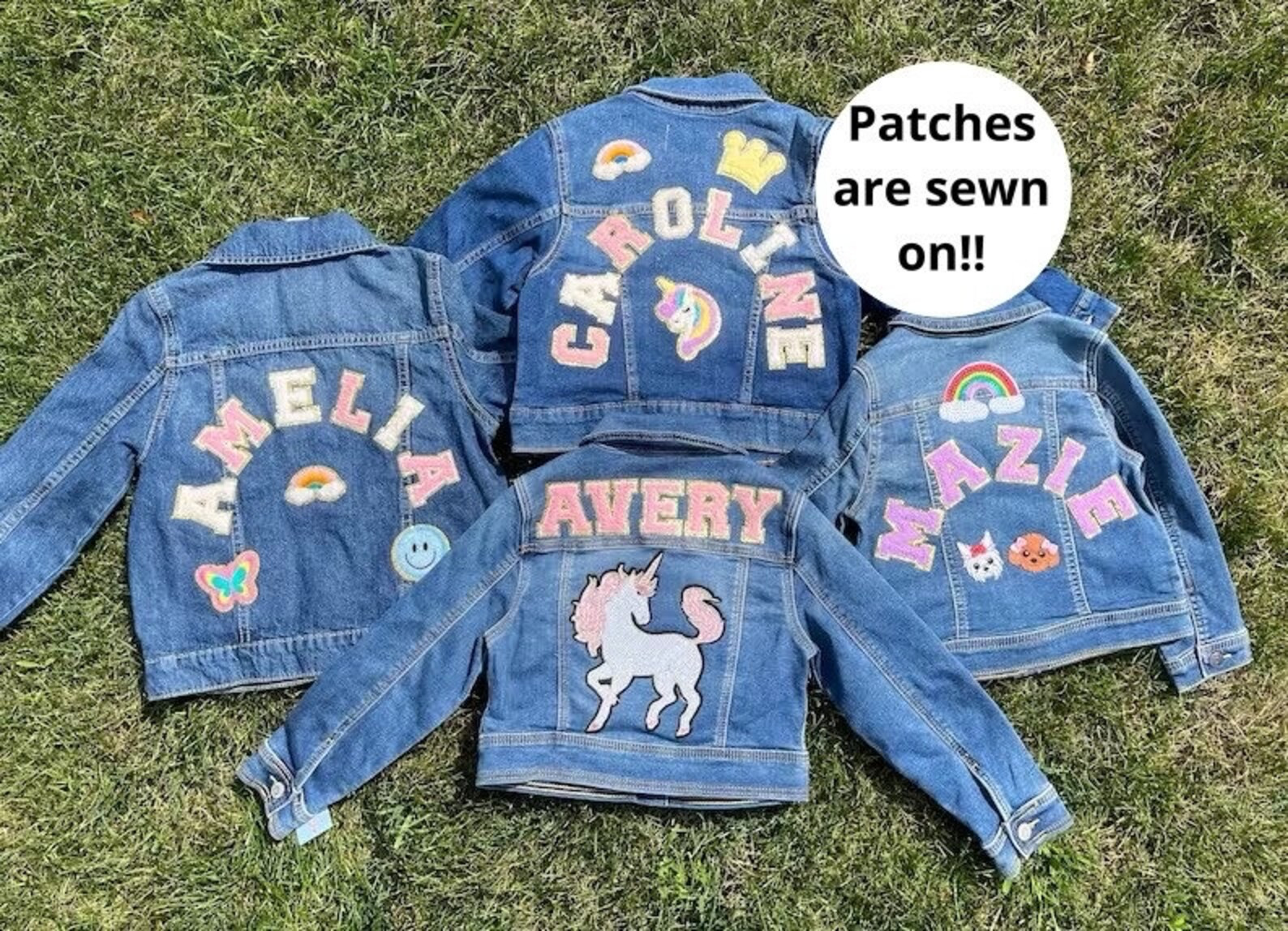 Jean Jacket Kids Personalized Denim Jacket Chenille Patch Jacket for Kids Birthday Gift for Girl ... | Etsy (US)