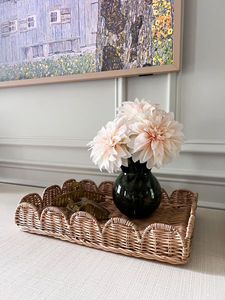 How pretty are these flowers and this tiny glass vase? 🥹 Also linking this scalloped tray (comes in two sizes, this is the smaller one!) So cute for styling a bedside table, dresser or entryway table. 

#LTKHome #LTKFindsUnder50 #LTKSaleAlert