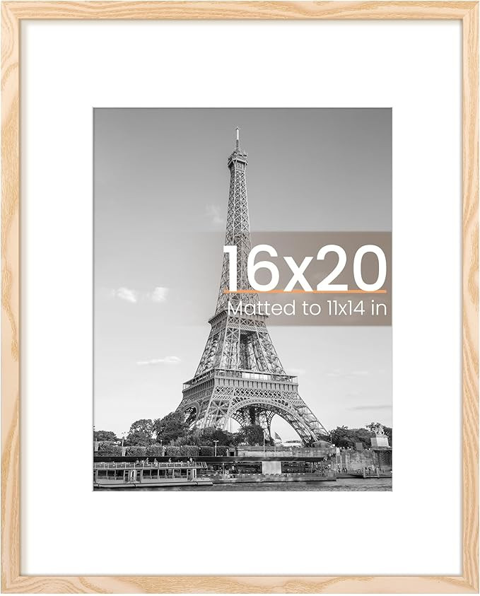 upsimples 16x20 Picture Frame, Display Pictures 11x14 with Mat or 16 x 20 Without, Wall Hanging P... | Amazon (US)