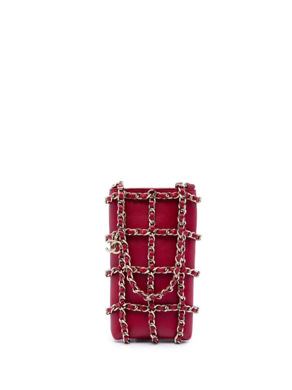 CHANEL Pre-Owned 2020 Lambskin Tech Me Out Clutch With Chain crossbody bag - Red | Farfetch Global
