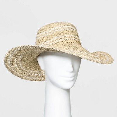 Women's Crocheted Floppy Hats - A New Day™ Natural One Size | Target
