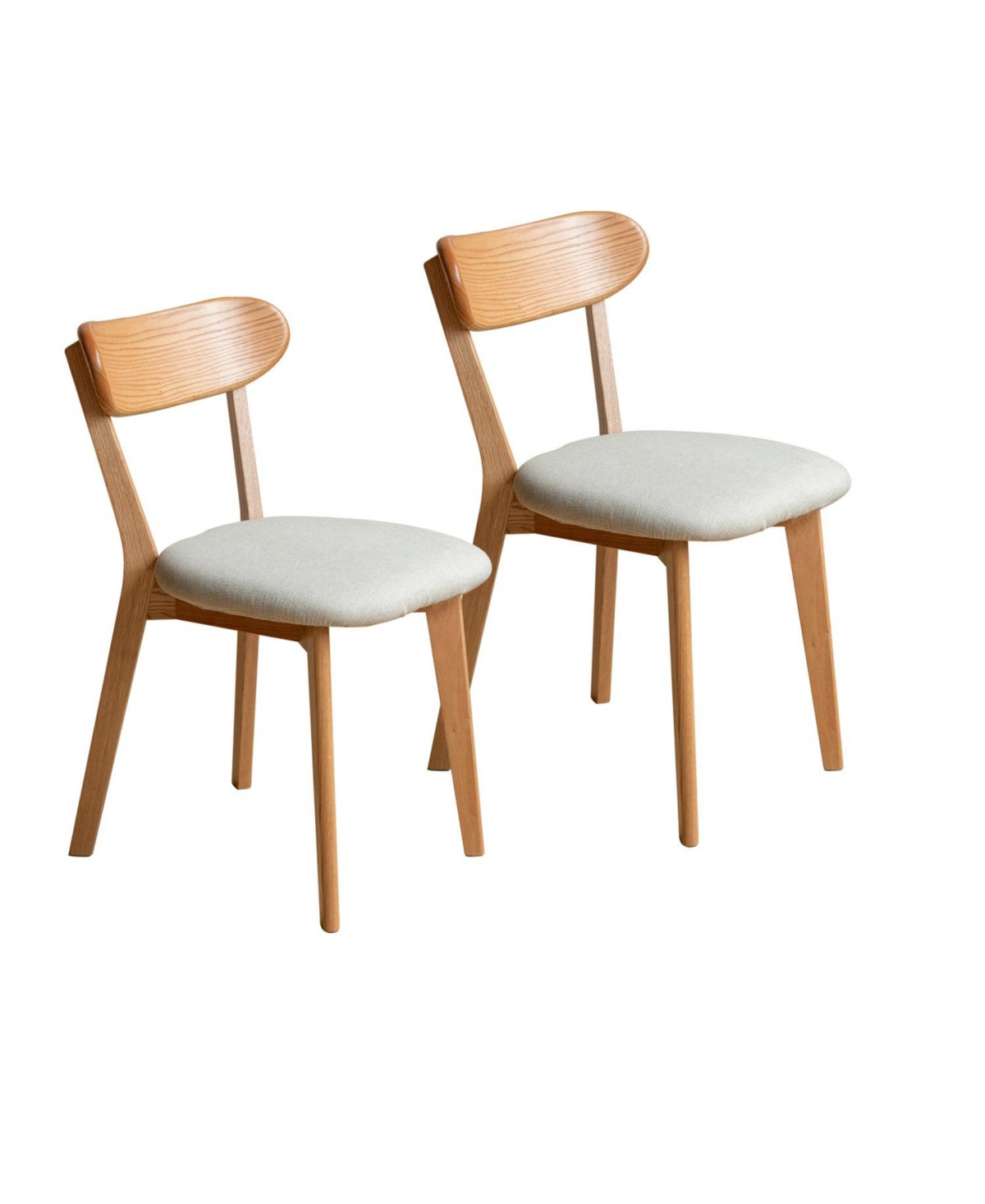 Streamdale Natural Wood Dining Chair (Set of 2), Solid Oak, Made in North America, 47.5 x 55.5 x 78cm - Natural wood+brown | Macy's