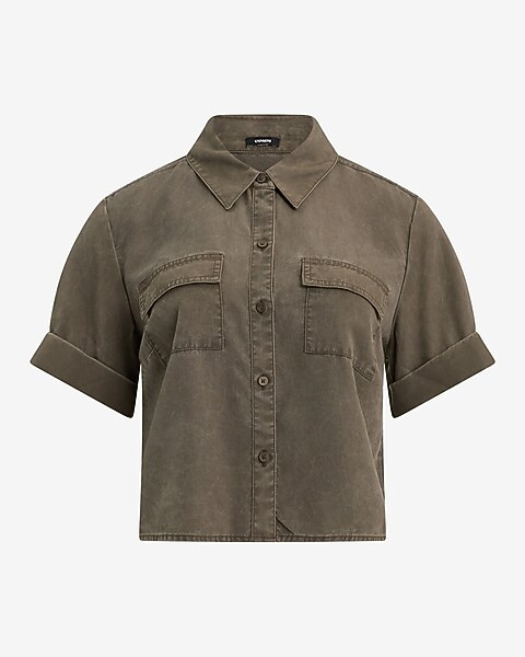 Short Sleeve Cargo Pocket Shirt | Express