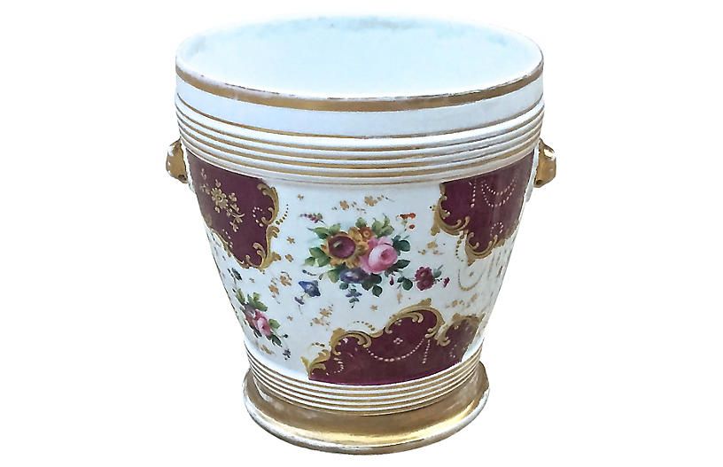 Antique Porcelain Floral Cachepot | One Kings Lane