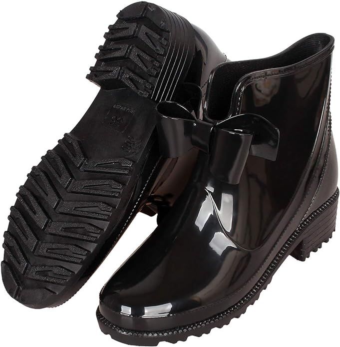 YOOEEN Womens Rain Boots Short Rubber Boot Waterproof Work Garden Shoes Anti-Slip Outdoor Ankle W... | Amazon (US)