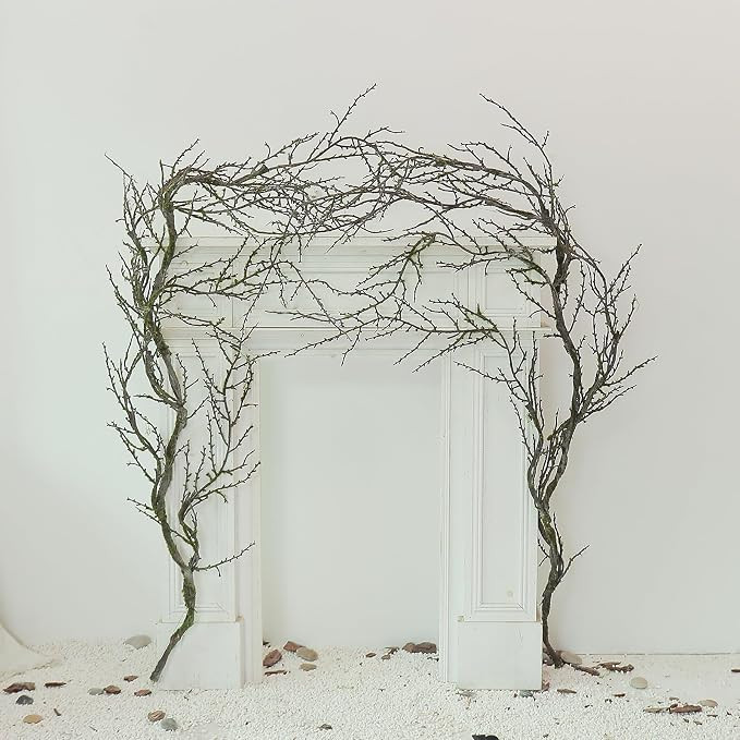 74.8inch Long Malleable Black Halloween Tree Weeping Branches Twigs Greenery Garland Hanging Moss... | Amazon (US)