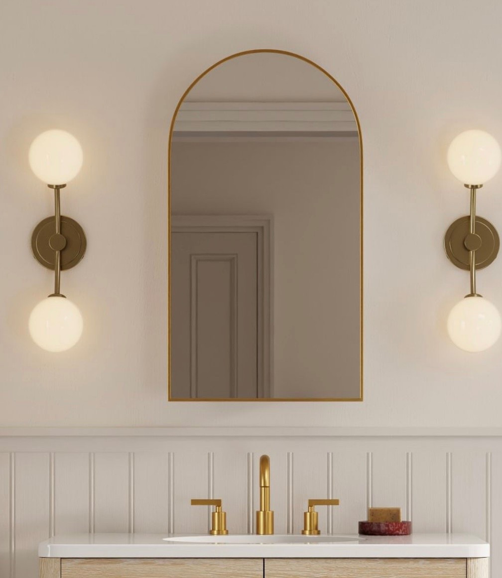 Rounded wall sconces create a warmer, softer glow

#Wallsconce
#Brasswallsconce
#Bathroomwalllighting
#Modernwalllight
#WestElmlighting

#LTKHome #LTKGiftGuide #LTKSeasonal