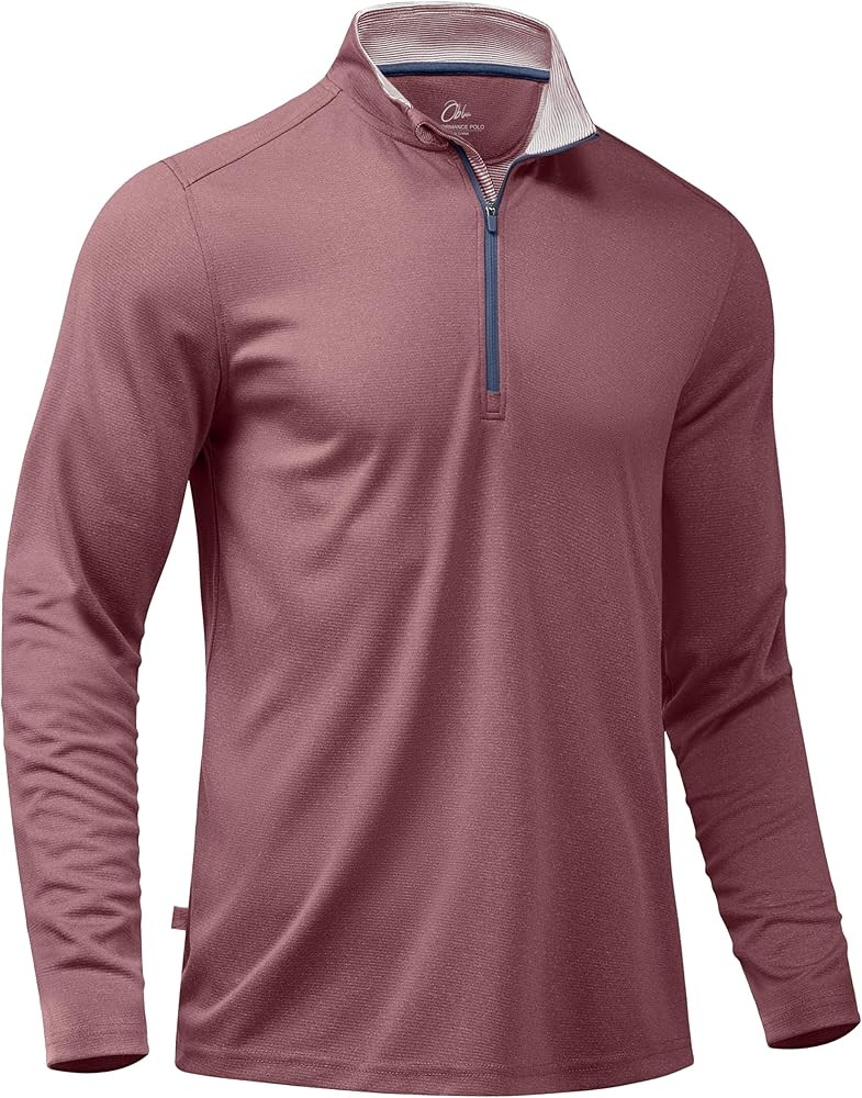 Obla Golf Quarter Zip Pullover for Men Mock Neck Sweatshirt Lightweight Sun Protection Men's Long... | Amazon (US)