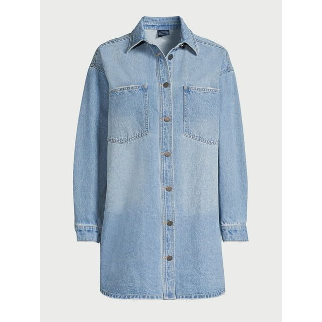 Scoop Women's Denim Shirt Dress, Sizes XS-XXL | Walmart (US)