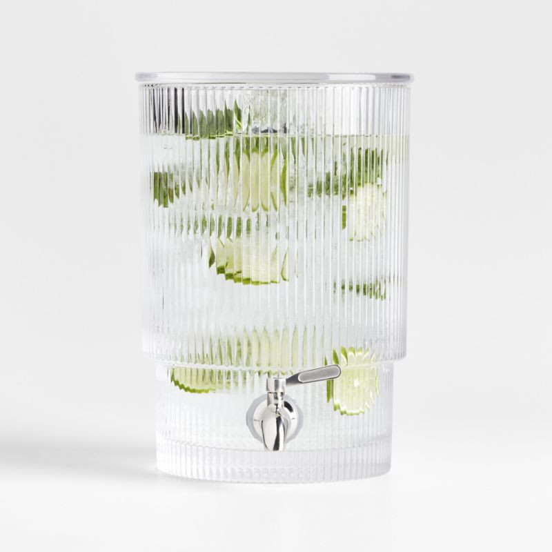 Atwell 1.7-Gallon Ribbed Glass Drink Dispenser + Reviews | Crate & Barrel | Crate & Barrel
