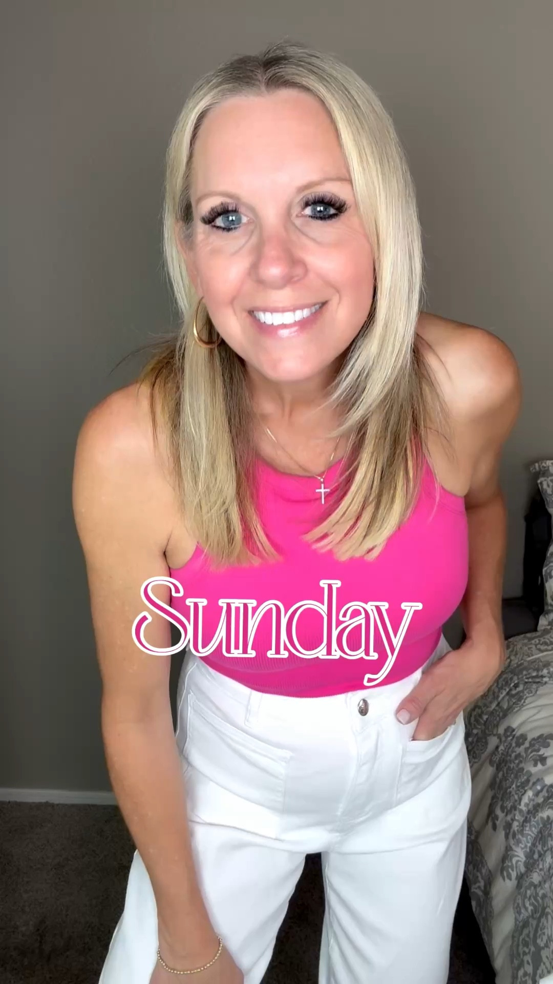 OOTD! Padded built in bra razorback tank & stretchy front pocket white slightly barreled jeans! 

AMAZON SPRING SALE for the WIN! Wearing my usual size S tank but may size up x1 for more bust coverage. S in jeans. 