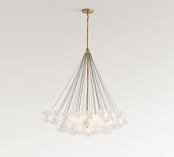 Cooper Glass Bubbled Round Chandelier (28") | Pottery Barn (US)