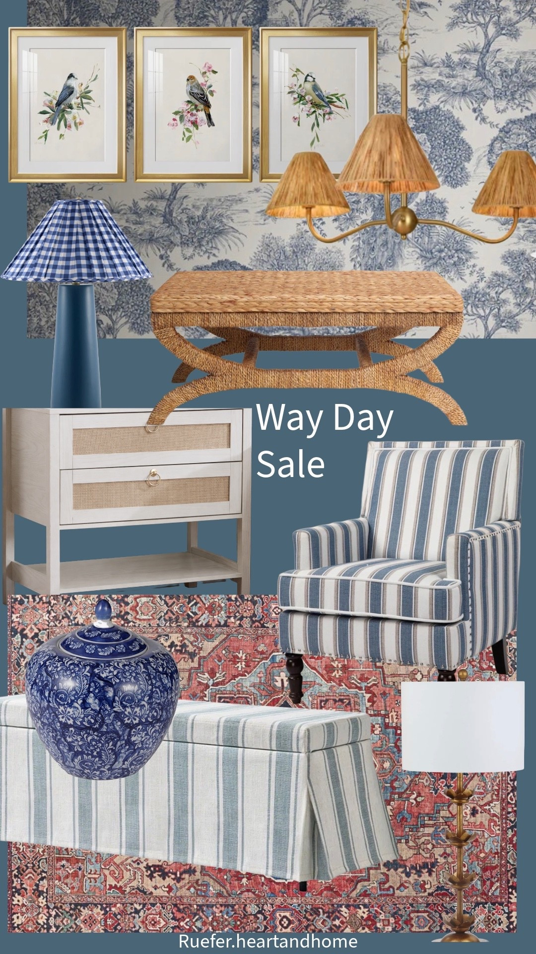 Wayfair Way Day sales… upholstered bench, coffee table, rug, nightstand, lamps, table lamp, framed art, bird art, wallpaper, chinoiserie vase with lid, upholstered accent armchair, chandelier, lighting

#LTKSaleAlert #LTKHome #LTKSeasonal