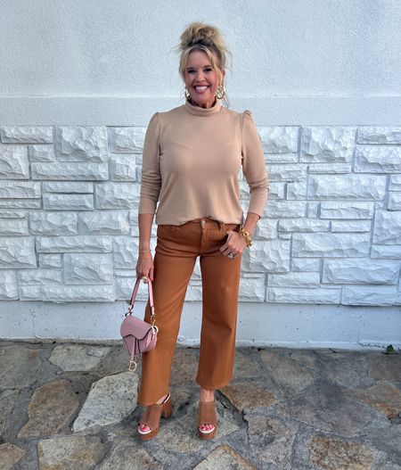 New launch🎉 GibsonLook Now & later

Piece that will transfer from summer to fall with ease 🌸🍂

Save 10% off with code DARCY10

This sweet turtleneck is light weight  super soft  & lightweight with a little puff sleeve 
TTS  comes in a couple of colors 

Perfect with cropped pants, jeans, skirts or dress up with slacks for work✔️

Love the weight of this cute top

Paired with
Hudson faux leather wax coated crop jeans Nordstrom sale  fit tts 

Dolce Vita sandals tts
Dior sandal bag 
Julie Vos jewelry 
Kendra Scott gold hoops!
All great pieces you’ll wear on repeat!



#teacheroutfit #workwear #gibsonlook 

#LTKSeasonal #LTKxNSale #LTKstyletip