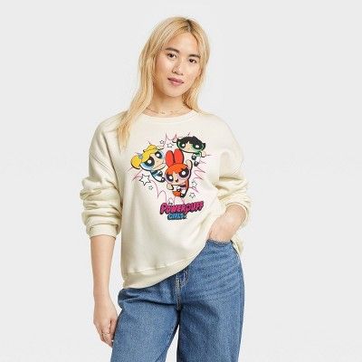 Women's Powerpuff Girls Graphic Sweatshirt - White | Target
