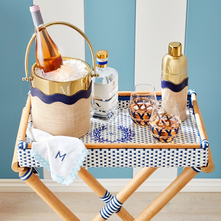 Raffia Wave Ice Bucket | Mark and Graham
