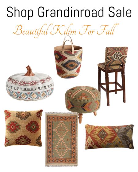 Beautiful kilim home decor on SALE at Grandinroad. Add some boho color to your home this fall.￼

#LTKhome #LTKunder100 #LTKsalealert