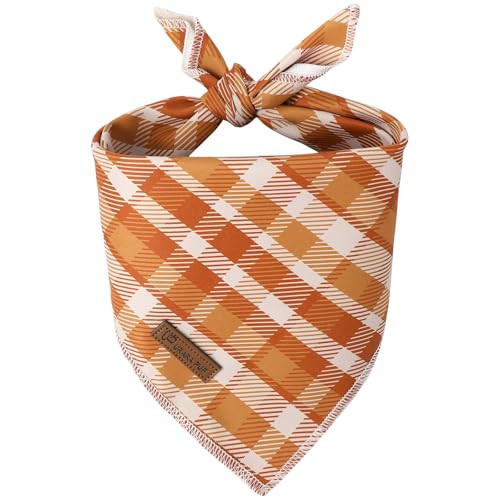 UP URARA PUP Fall Dog Bandana – Autumn Plaid Triangle Scarf for Small Medium Large Dogs, Soft Cotton Pet Bib for Halloween Thanksgiving, Adjustable Dog Kerchief for Daily Wear | Amazon (US)