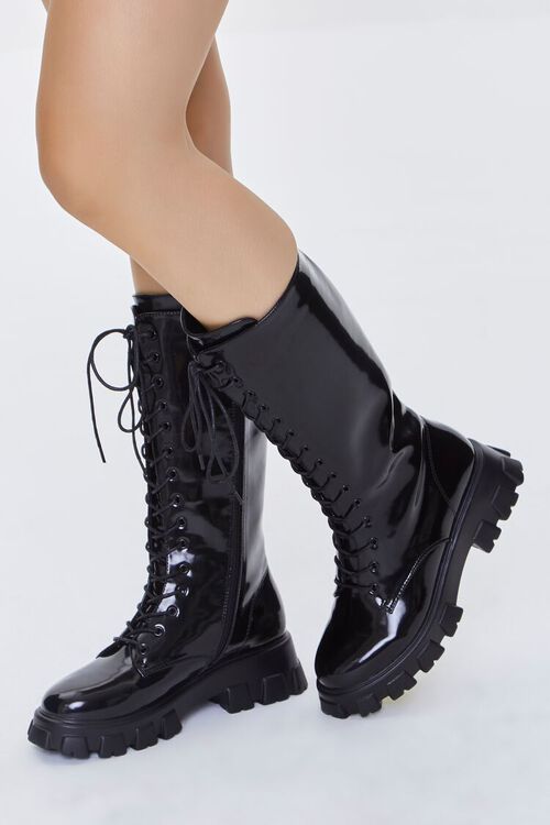 Faux Patent Leather Boots | Forever 21 (US)