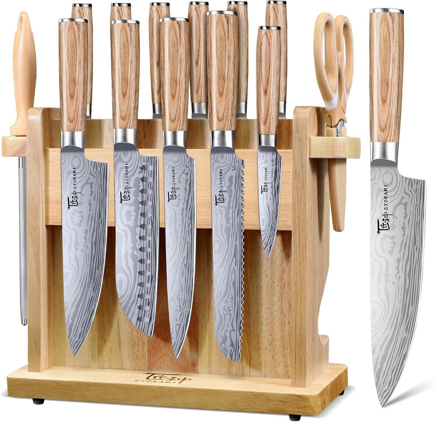 SYOKAMI 2026 Upgrade Japanese Kitchen Knife Set with Torii-Style Block | Amazon (US)