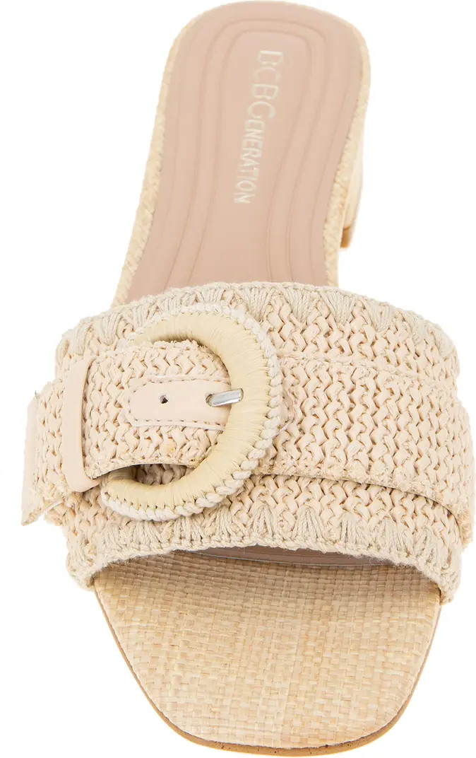 BCBGeneration Camri Buckled Raffia Slide Sandal (Women) | Nordstrom | Nordstrom