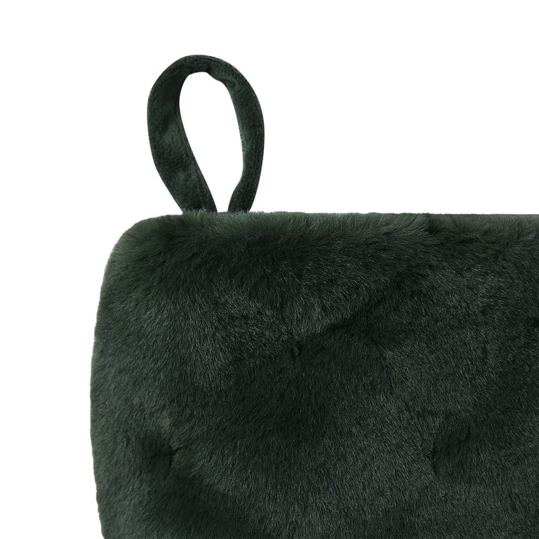 My Texas House Melissa Green Faux Rabbit Fur Christmas Stocking, 20" x 10" | Walmart (US)