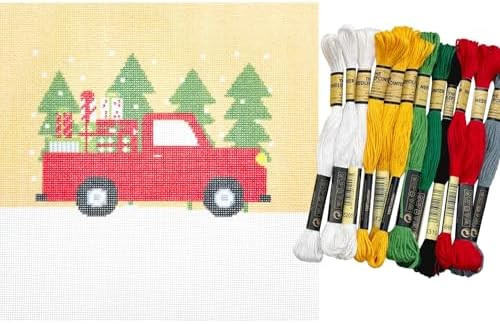 Howie's Needlepoint Christmas Needlepoint Kits, 18CT Printed Embroidery Pattern Starter Kits, Sta... | Amazon (US)