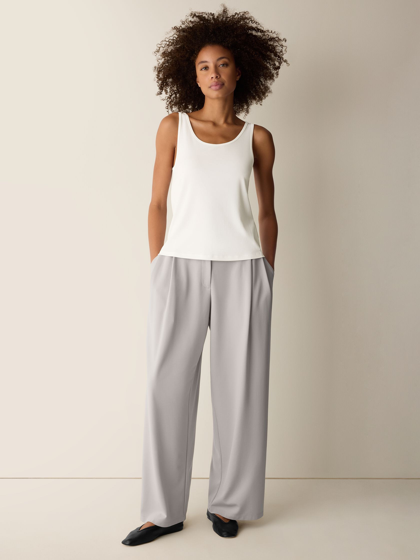 Stretch Silk Jersey Scoop Neck Tank | Eileen Fisher