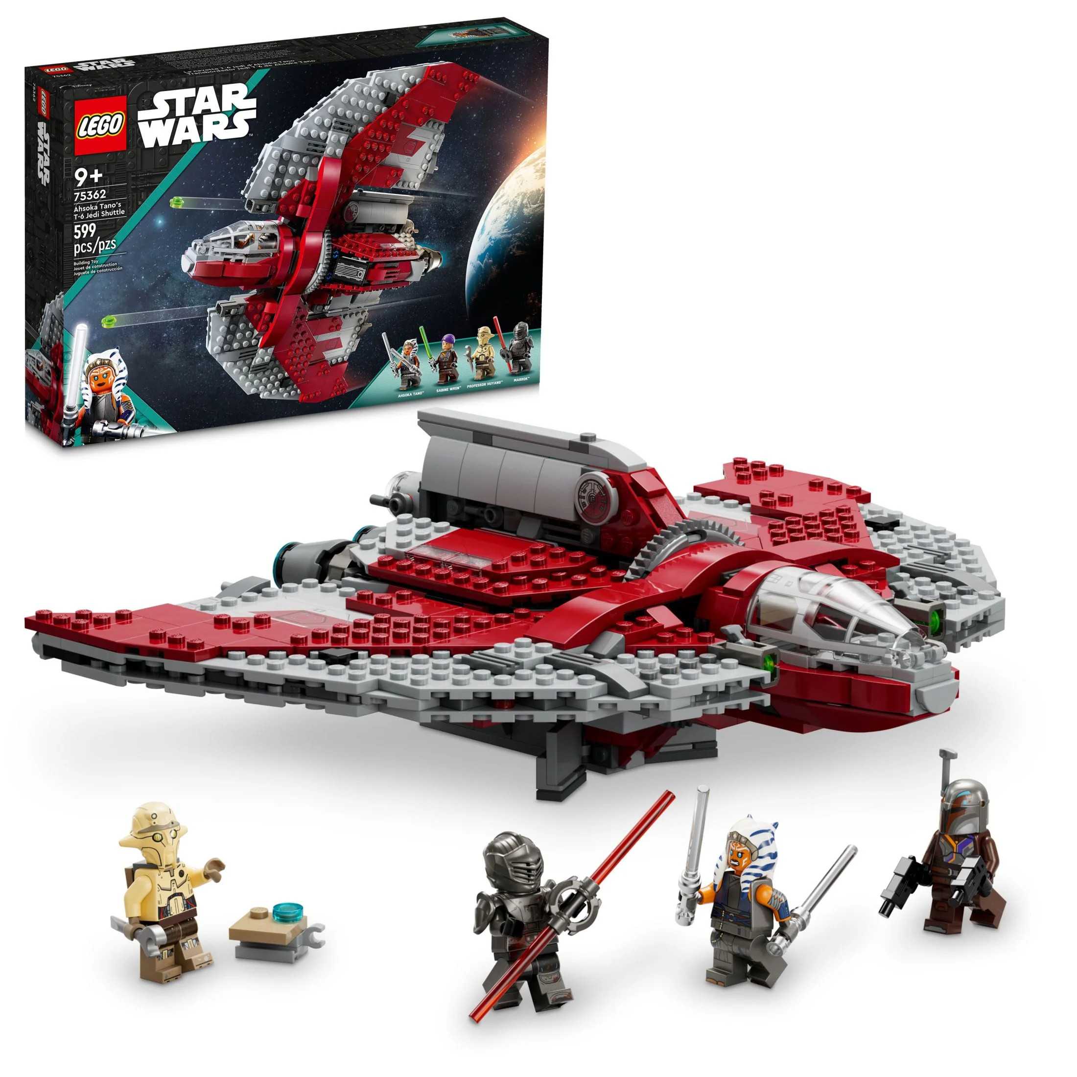 LEGO Star Wars Ahsoka Tano’s T-6 Jedi Shuttle Building Toy, Starship and 4 Minifigures, 75362 | Walmart (US)