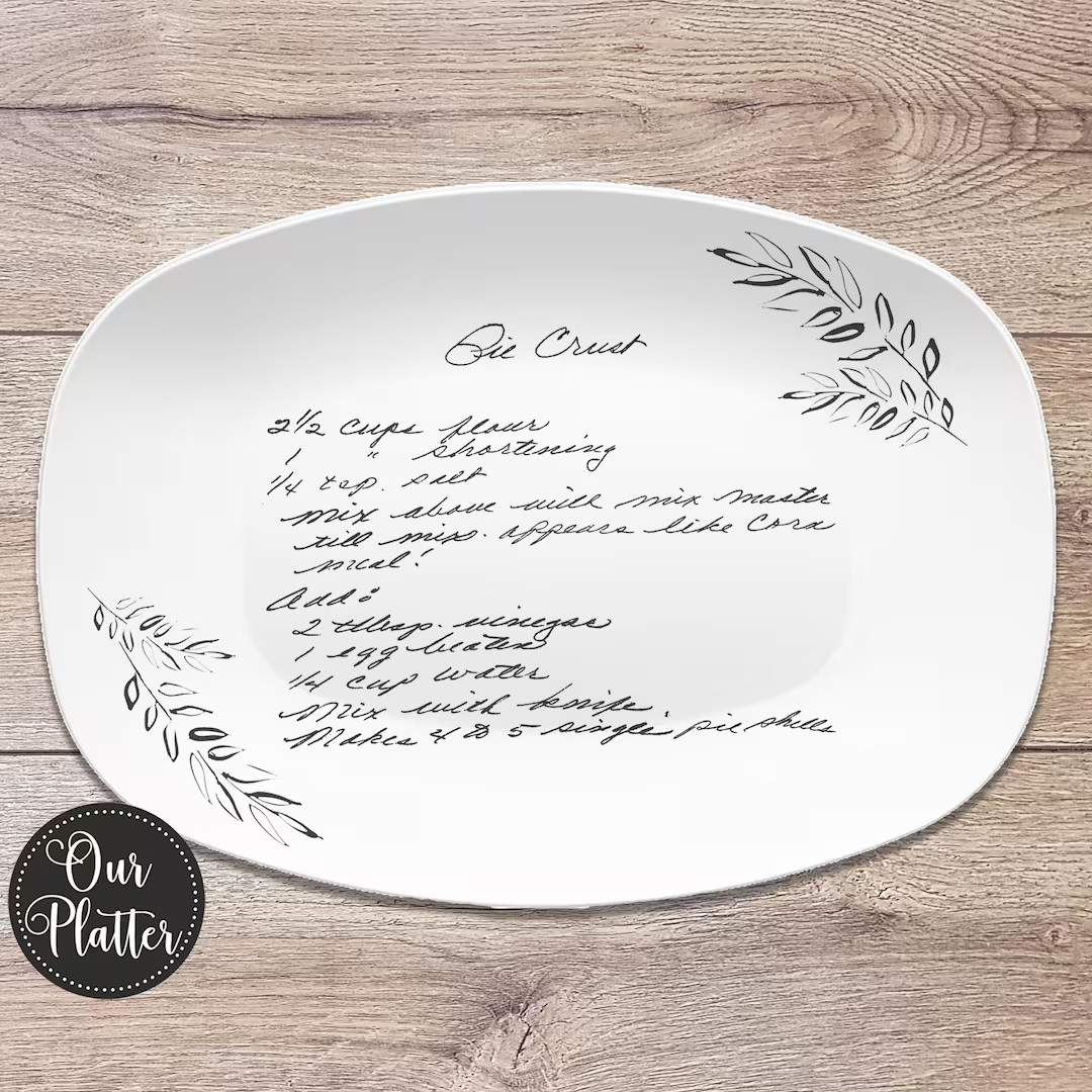 Handwritten Recipe Personalized Platter Dish | Keepsake Handwriting Recipe Plate | Recipe Card Tr... | Etsy (US)