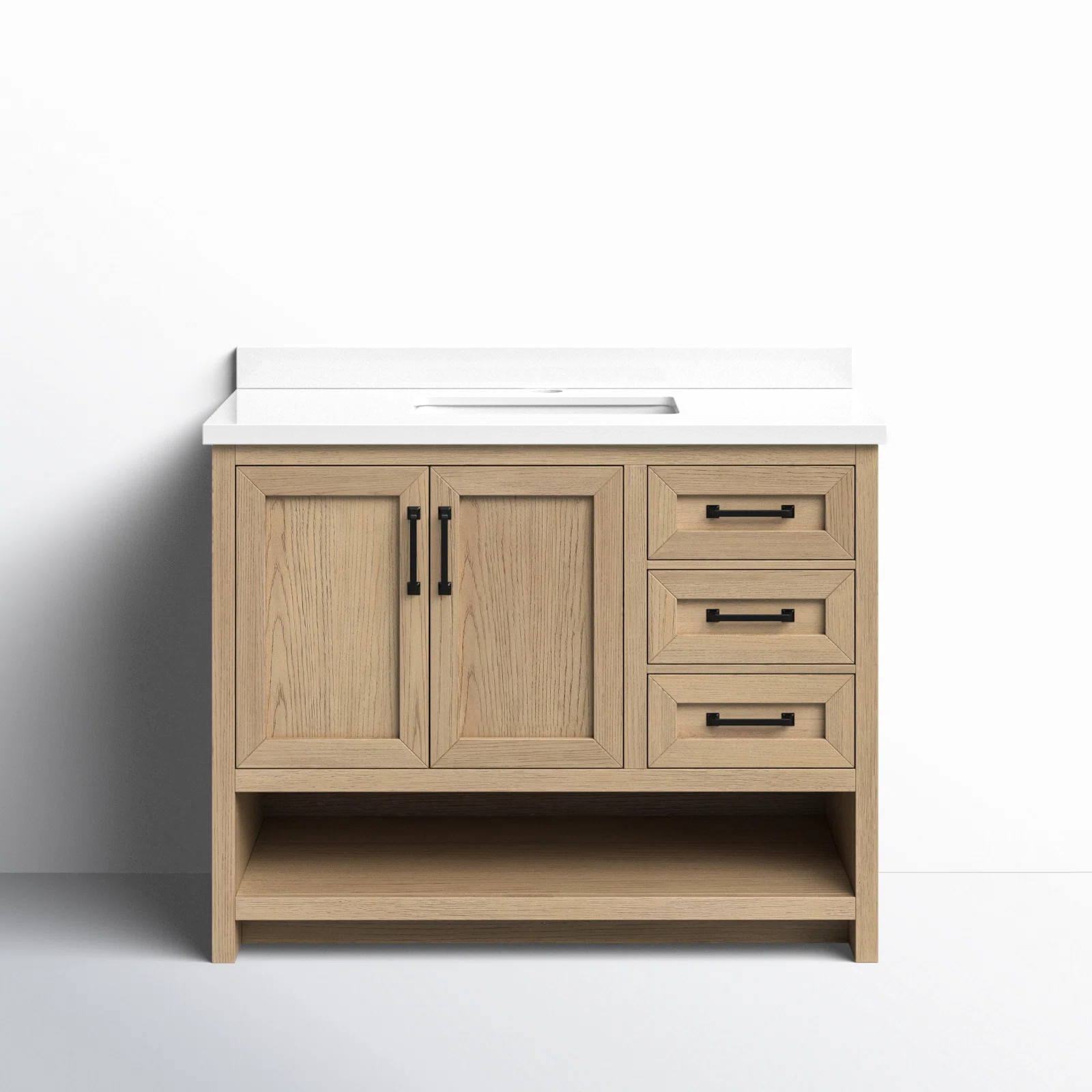 Birch Lane™ Carrollton 42" Bathroom Vanity White/Oak Gray Finish & Reviews | Wayfair | Wayfair North America