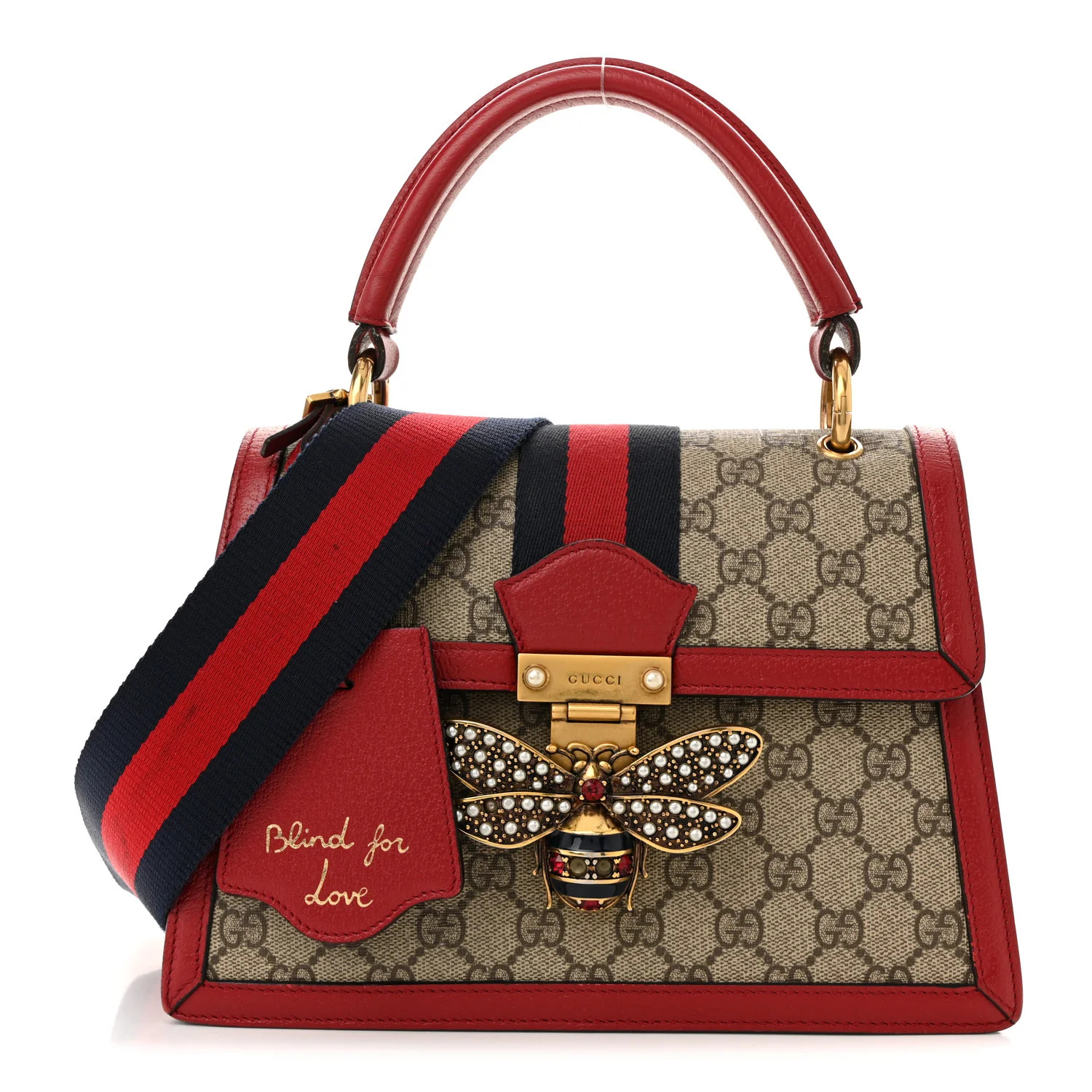 GG Supreme Monogram Small Queen Margaret Top Handle Bag Red | FASHIONPHILE (US)