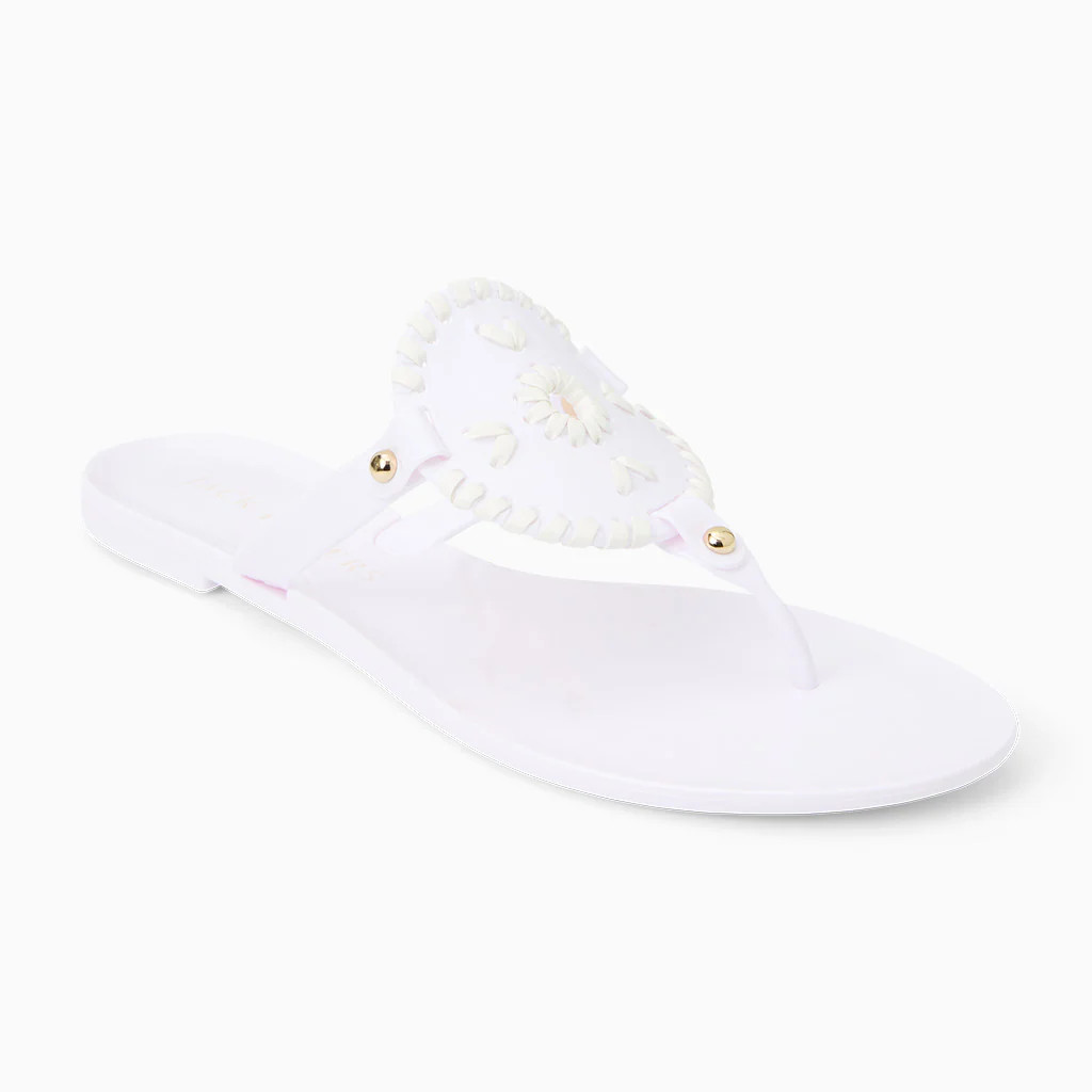 Jack Rogers Collins Jelly Medallion Flip-Flop | PVC | White | Jack Rogers